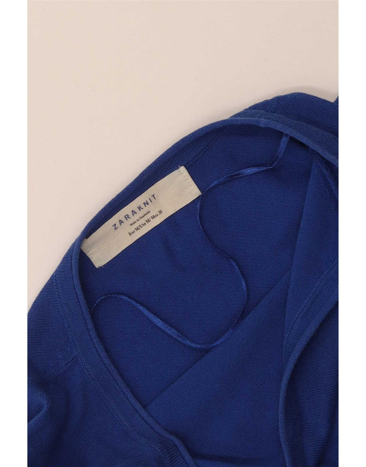 Zara Womens Blouse Top UK 14 Medium Blue