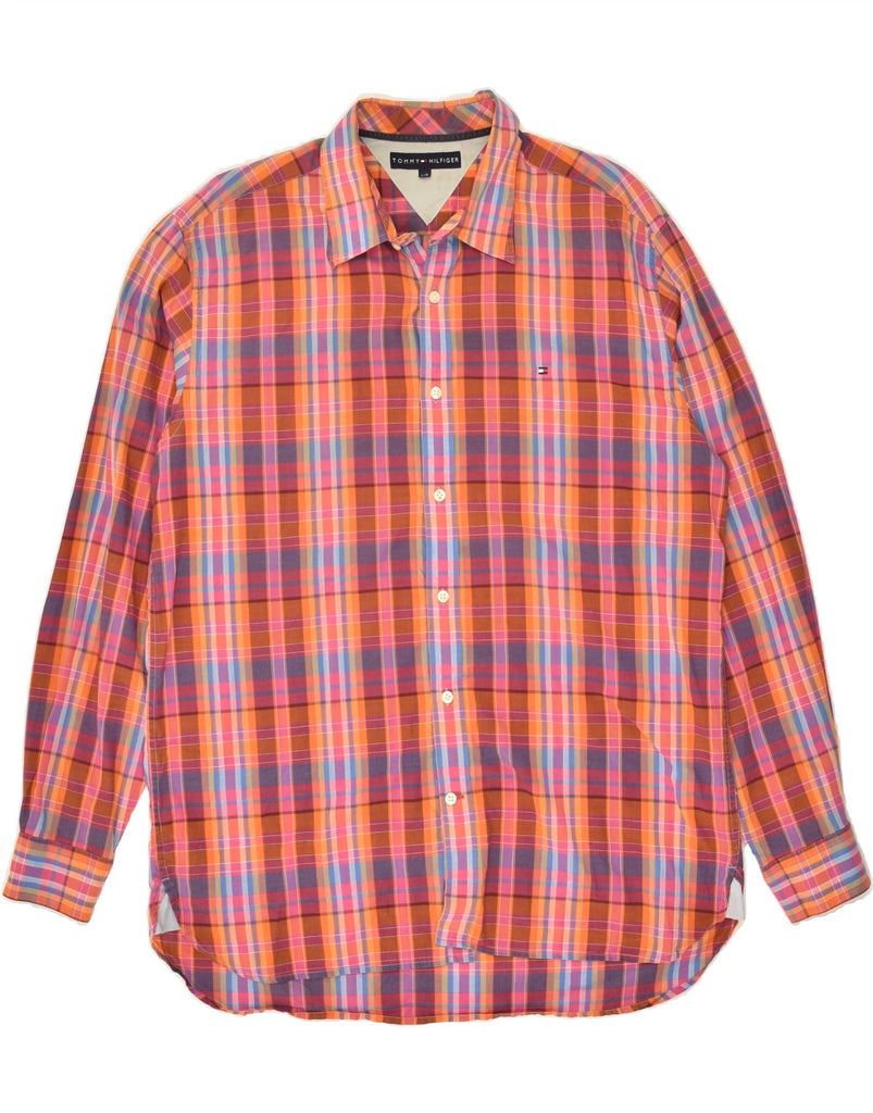 TOMMY HILFIGER Mens Shirt Large Red Check Cotton | Vintage Tommy Hilfiger | Thrift | Second-Hand Tommy Hilfiger | Used Clothing | Messina Hembry 