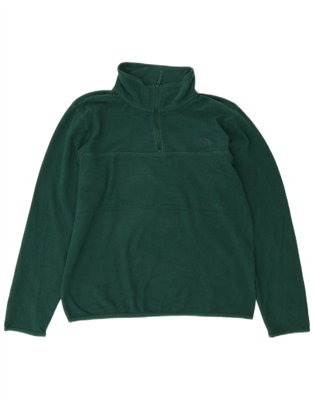 THE NORTH FACE Mens Zip Neck Fleece Jumper Large Green Polyester