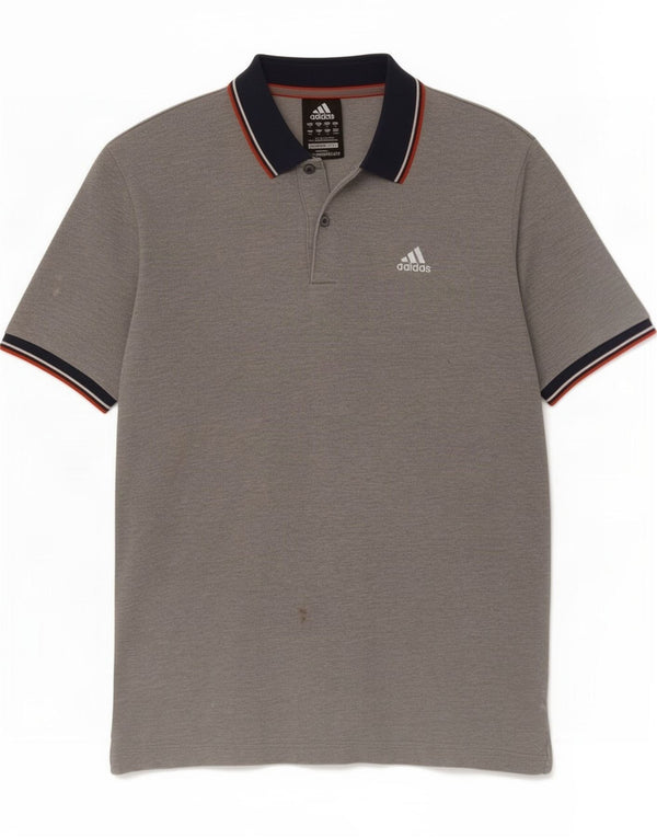 Adidas Mens Clima 365 Polo Shirt Medium Grey Colourblock Cotton