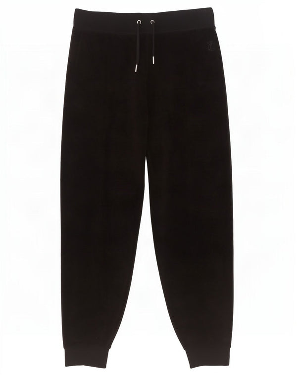 Juicy Couture Womens Velour Tracksuit Trousers Joggers UK 10 Small Black