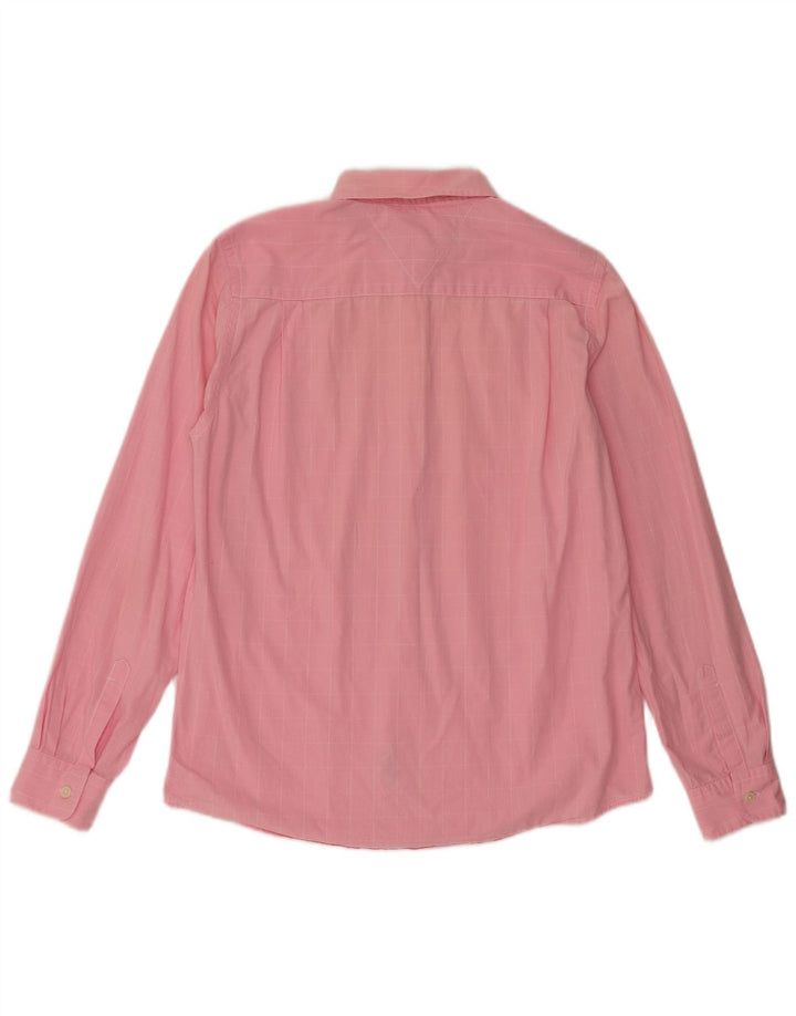 Tommy Hilfiger Womens Shirt US 6 Medium Pink Check Cotton