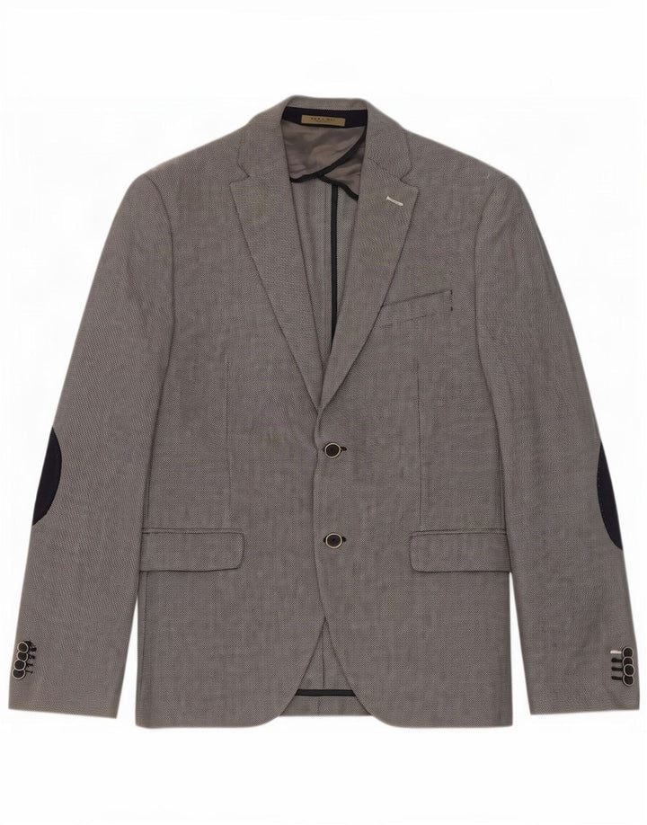 Zara Mens 2 Button Blazer Jacket EU 52 Large Grey