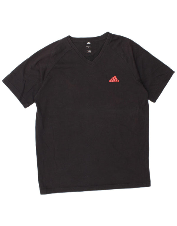 Adidas Boys Climalite T-Shirt Top 15-16 Years Large Black Cotton
