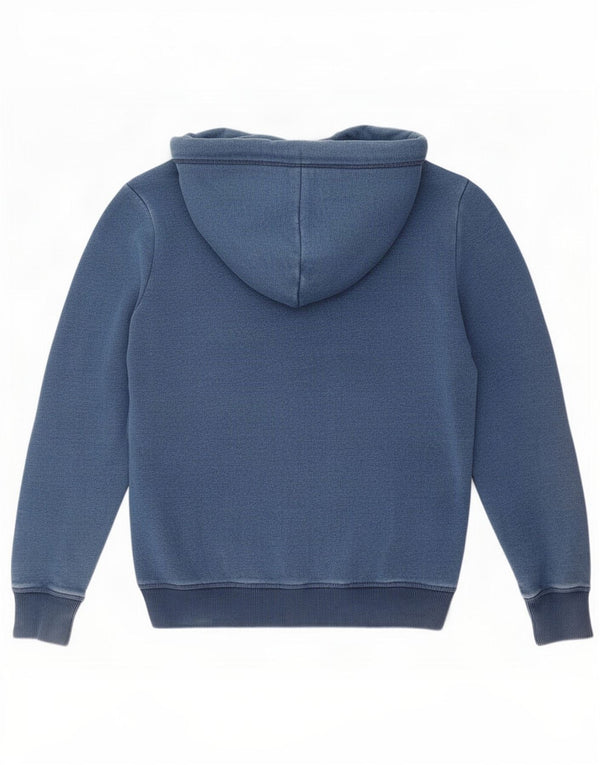 Superdry Womens Zip Hoodie Sweater UK 14 Large Blue Cotton