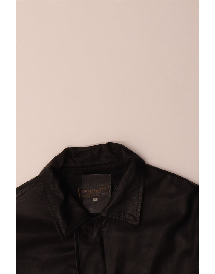 NEW COLLECTION Mens Leather Jacket IT 50 Large Black Leather
