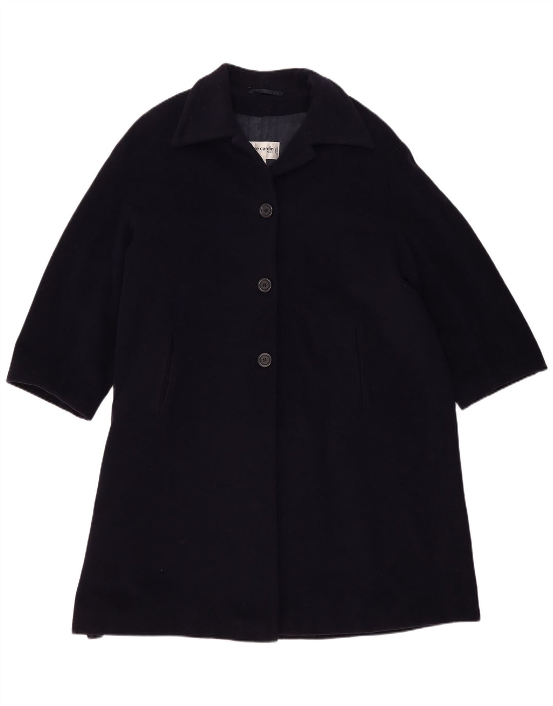 Pierre Cardin Womens Oversized Overcoat IT 42 Medium Navy Blue Wool