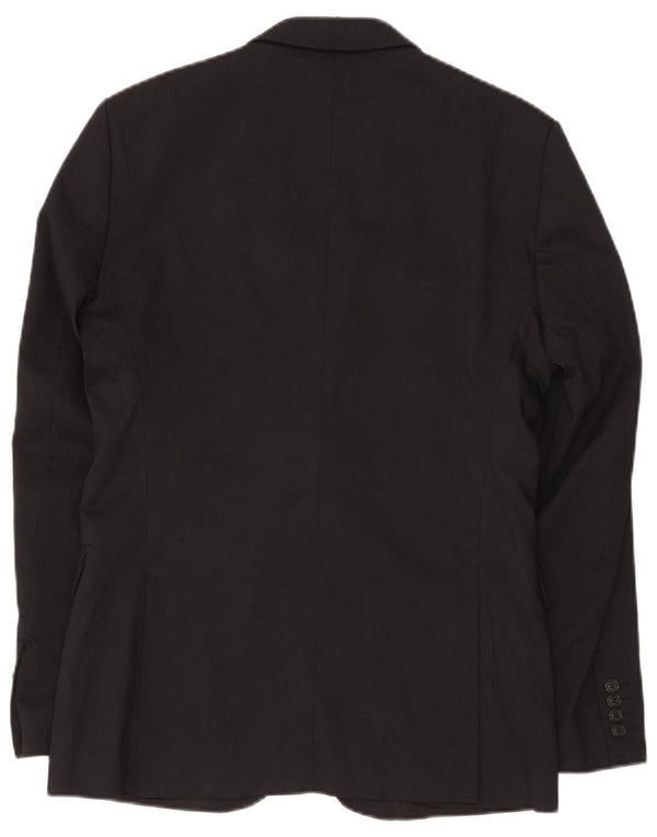 Zara Mens 2 Button Blazer Jacket EU 50 Medium Black Pinstripe Viscose