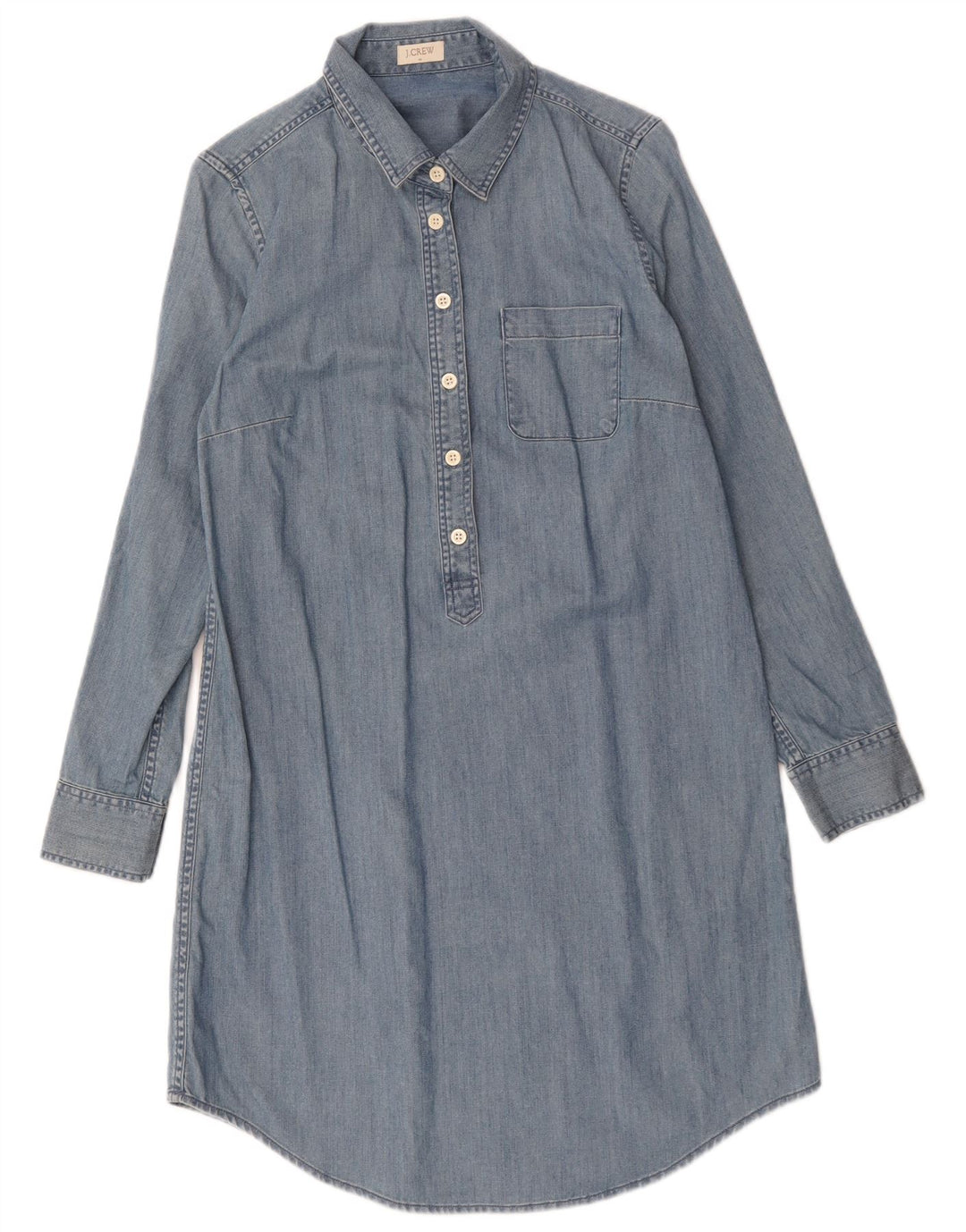 J. Crew Womens Long Sleeve Denim Dress UK 14 Medium Blue