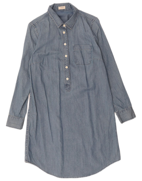 J. Crew Womens Long Sleeve Denim Dress UK 14 Medium Blue