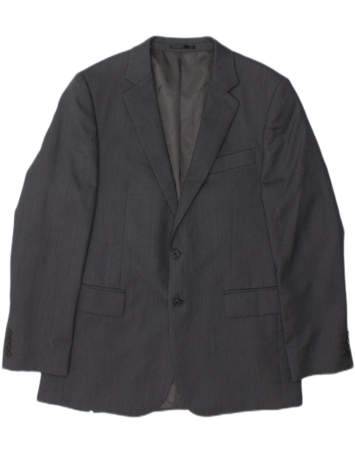 JAEGER Mens 2 Button Blazer Jacket UK 42 XL Grey Wool Vintage Jaeger and Second-Hand Jaeger from Messina Hembry 