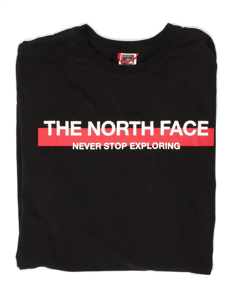 THE NORTH FACE Mens Graphic Top Long Sleeve Small Black Cotton | Vintage The North Face | Thrift | Second-Hand The North Face | Used Clothing | Messina Hembry 