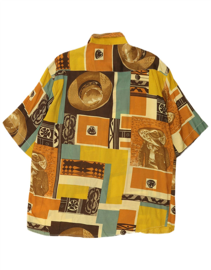 Cotton Club Mens Abstract Pattern Short Sleeve Shirt Large Multicoloured