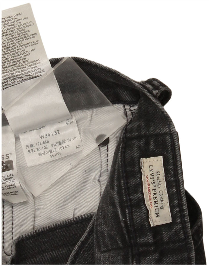 Levi's Mens Slim Jeans W34 L32 Grey Cotton