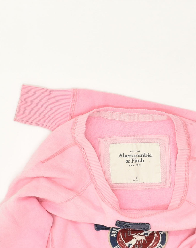 ABERCROMBIE & FITCH Womens Graphic Sweatshirt Jumper UK 10 Small Pink | Vintage Abercrombie & Fitch | Thrift | Second-Hand Abercrombie & Fitch | Used Clothing | Messina Hembry 