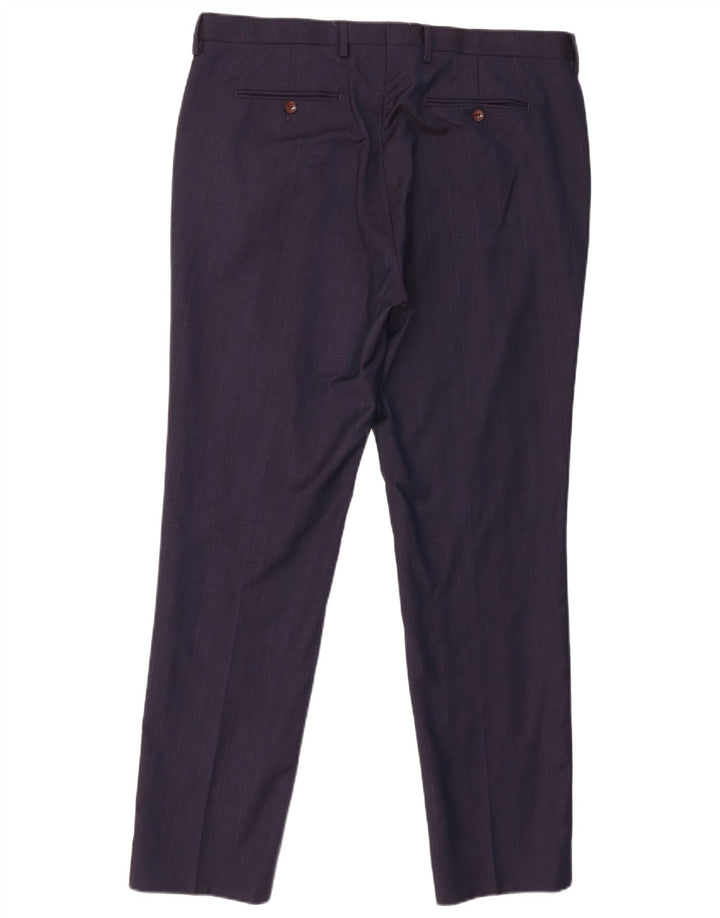 Ted Baker Mens Slim Suit Trousers W36 L31 Navy Blue Wool