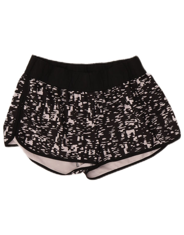 Adidas Womens Climalite Graphic Sport Shorts UK 16/18 Large Black Sports