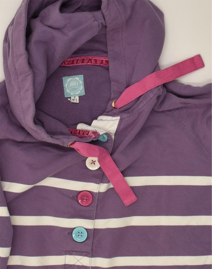 JOULES Womens Hoodie Jumper UK 10 Small Purple Striped Cotton | Vintage Joules | Thrift | Second-Hand Joules | Used Clothing | Messina Hembry 