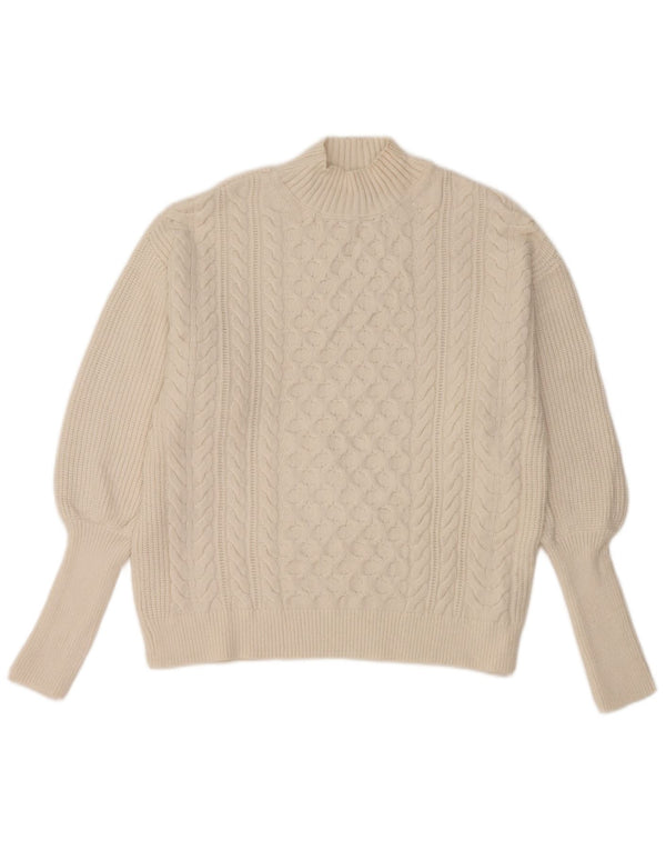 Marks & Spencer Womens Turtle Neck Jumper Sweater UK 14 Medium White