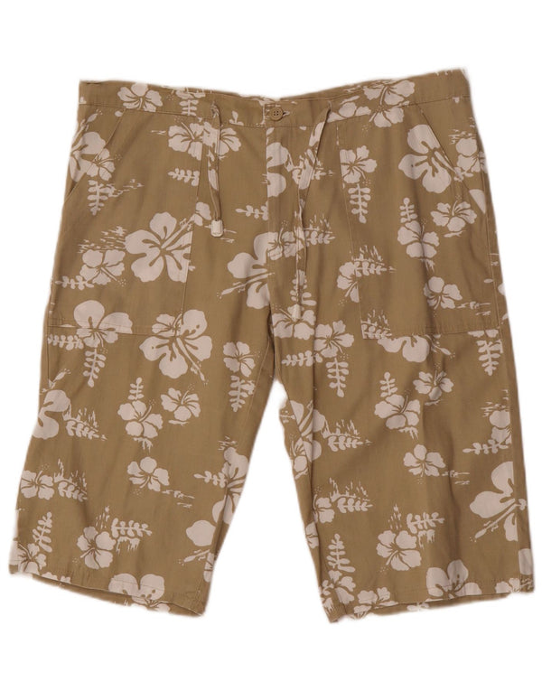 Terranova Womens Casual Shorts IT 46 Large W44 Brown Floral Cotton