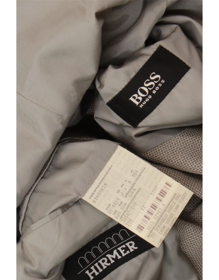 Hugo Boss Mens 3 Button Blazer Jacket EU 44 XS Grey Virgin Wool