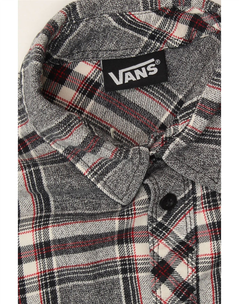 VANS Mens Flannel Shirt Medium Grey Check Cotton Vintage Vans and Second-Hand Vans from Messina Hembry 