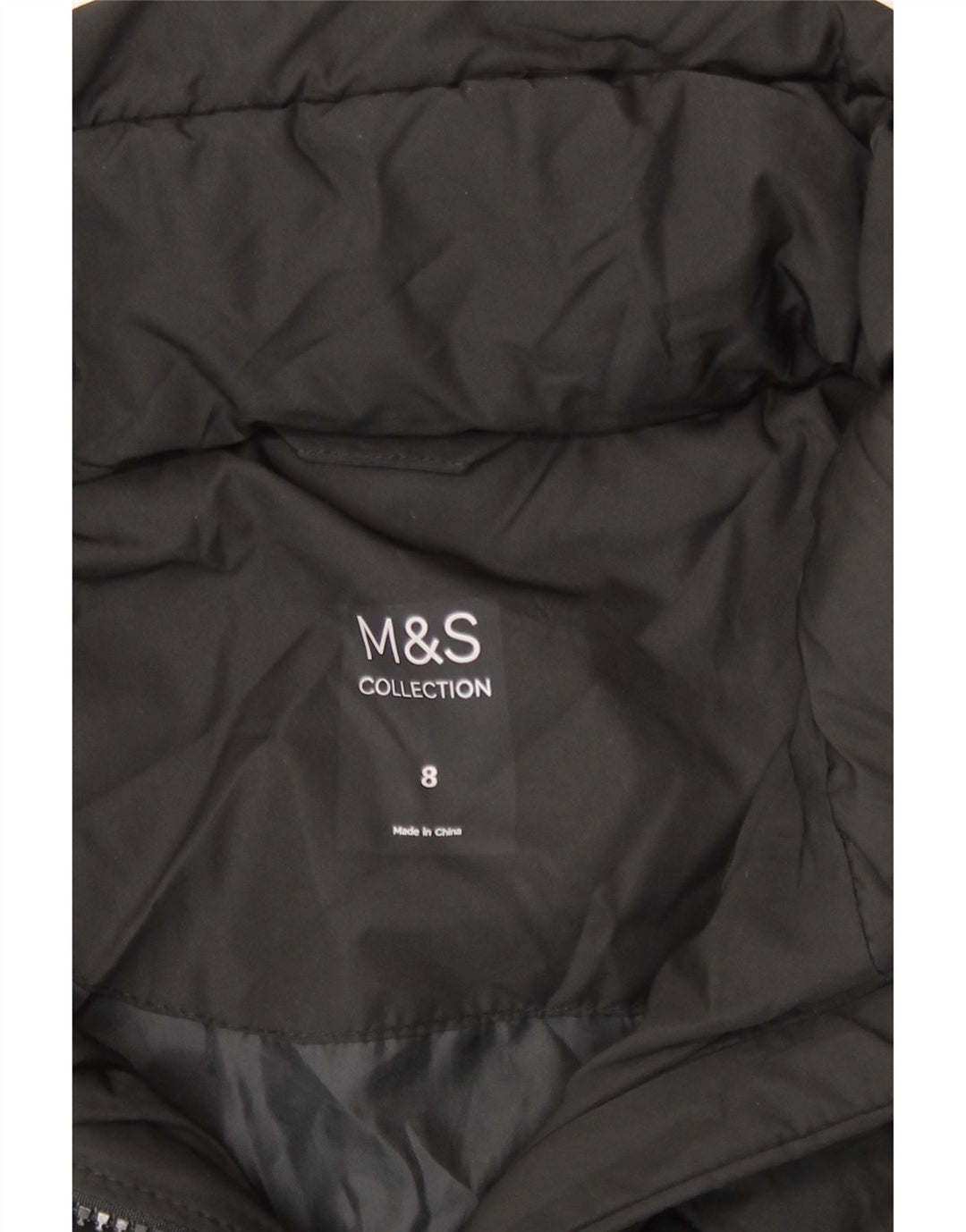 Marks & Spencer Womens Hooded Padded Jacket UK 8 Small  Black Polyester