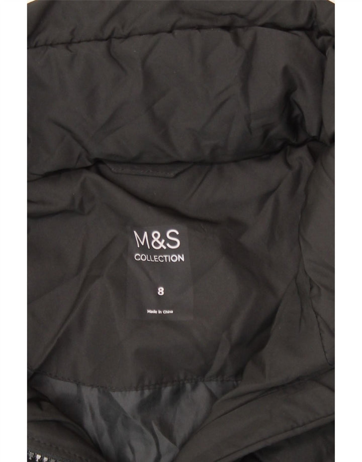Marks & Spencer Womens Hooded Padded Jacket UK 8 Small  Black Polyester