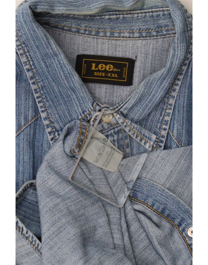 Lee Mens Denim Shirt 2XL Blue Cotton
