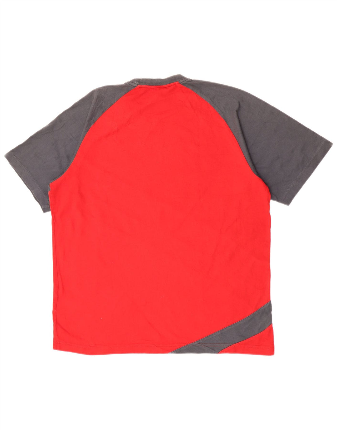 Adidas Mens T-Shirt Top Large Grey Colourblock Cotton