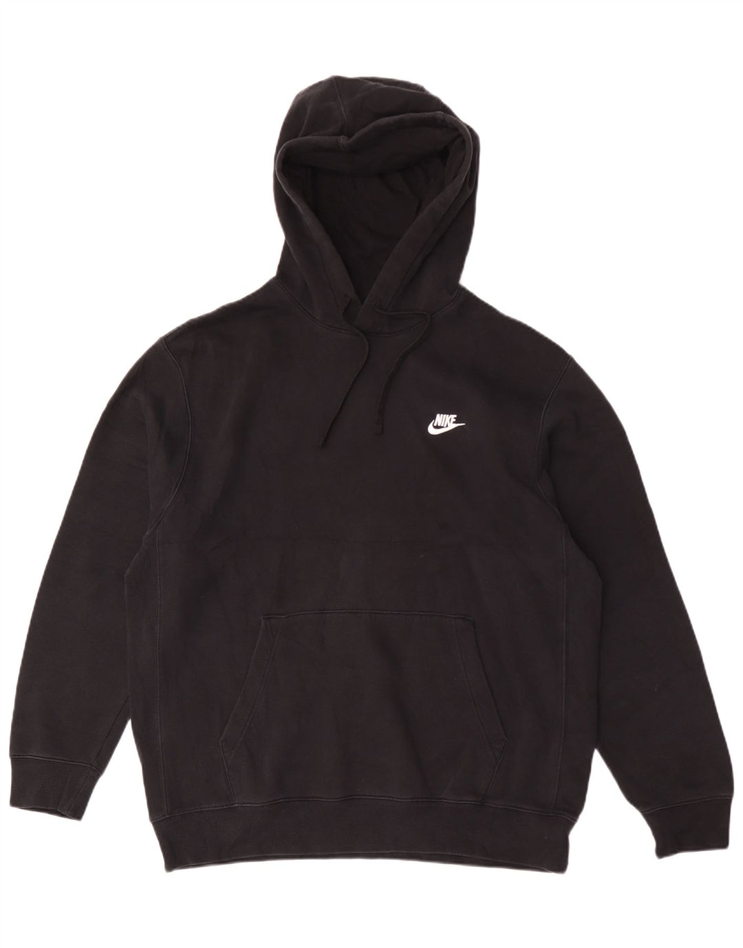 Nike Mens Hoodie Jumper Large Black Cotton