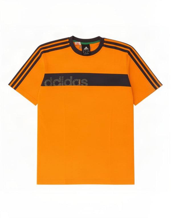 Adidas Mens Loose Fit Graphic T-Shirt Top UK 34/36 Small Orange Colourblock