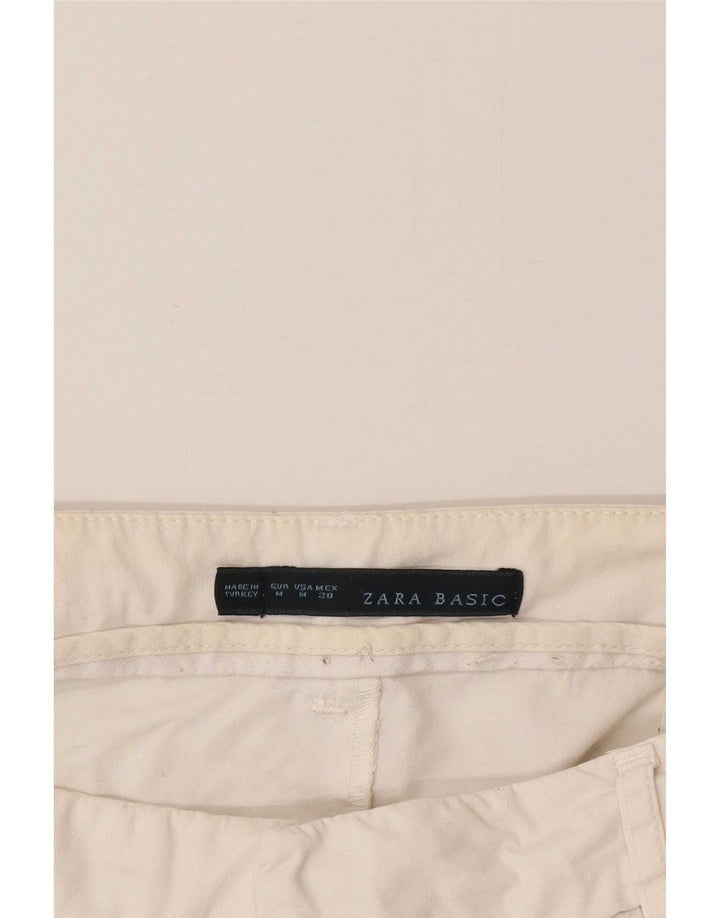 Zara Womens Slim Chino Trousers Medium W32 L30 White Cotton