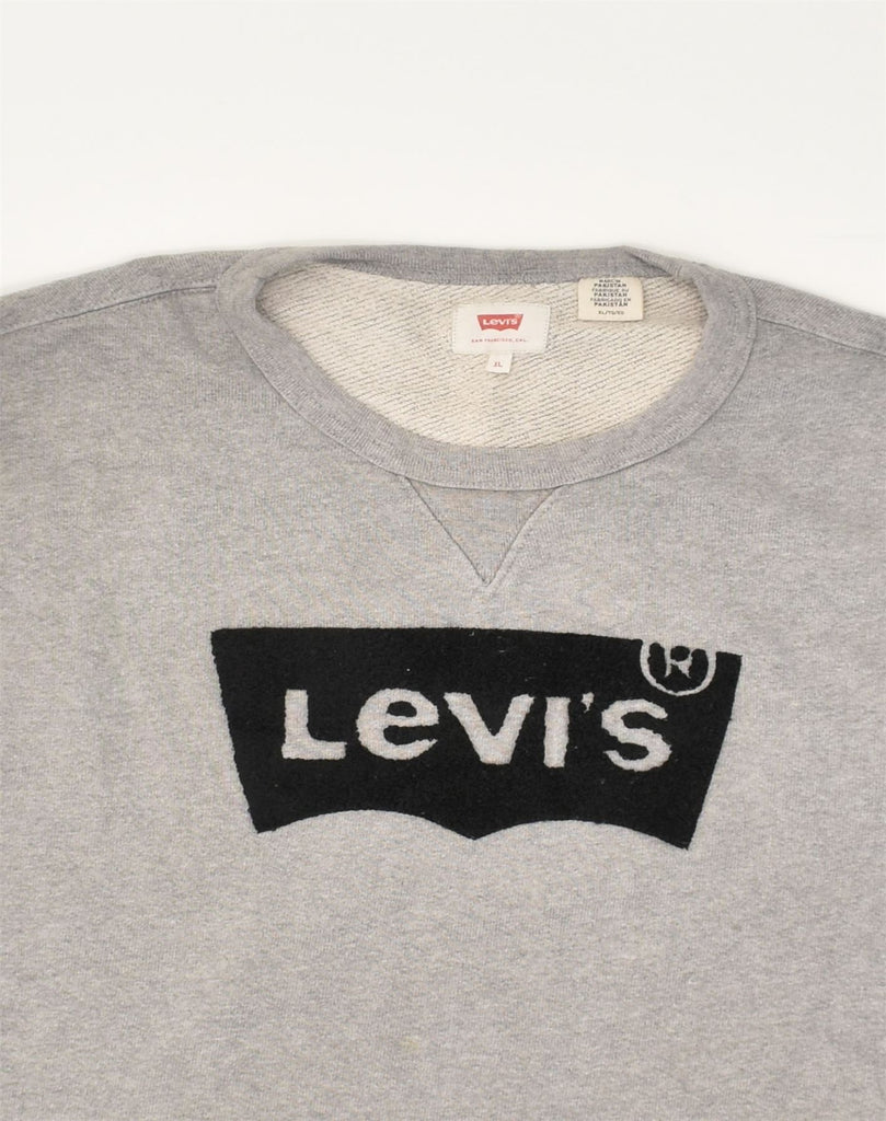 LEVI'S Mens Graphic Sweatshirt Jumper XL Grey Cotton | Vintage Levi's | Thrift | Second-Hand Levi's | Used Clothing | Messina Hembry 