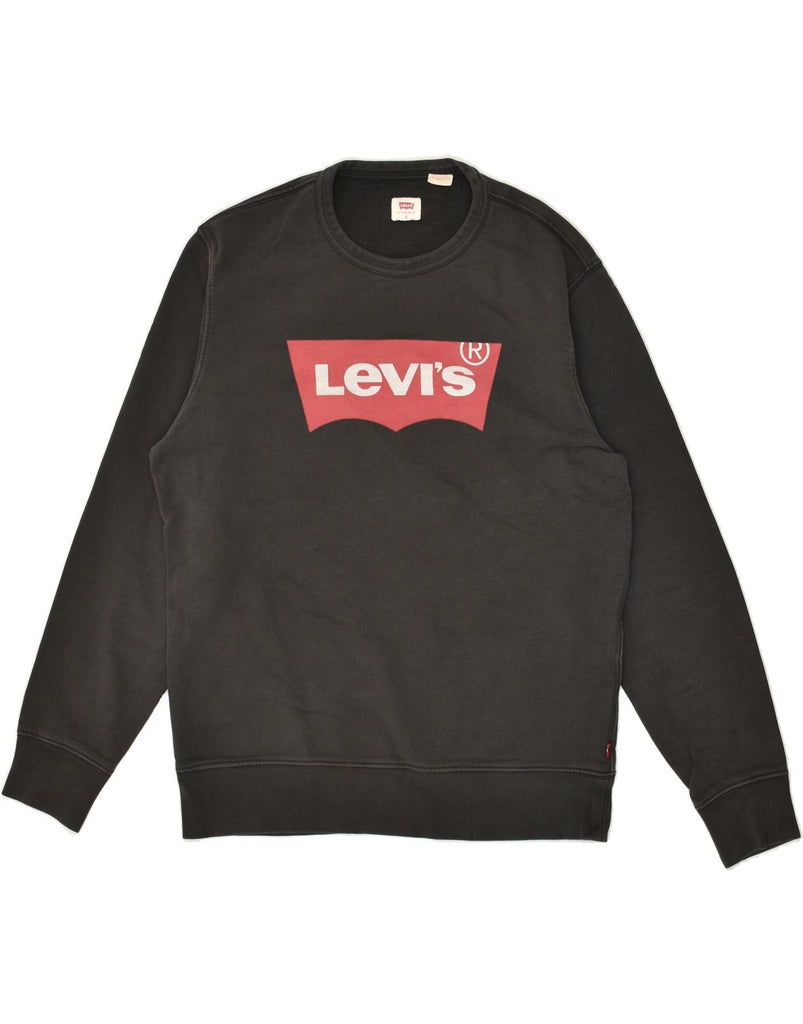 LEVI'S Mens Graphic Sweatshirt Jumper Small Black Cotton | Vintage Levi's | Thrift | Second-Hand Levi's | Used Clothing | Messina Hembry 