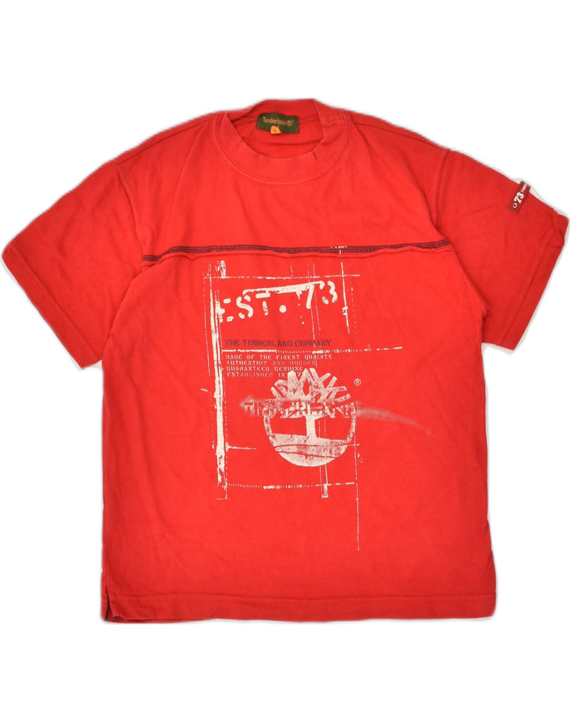 TIMBERLAND Boys Graphic T-Shirt Top 7-8 Years Red Cotton | Vintage Timberland | Thrift | Second-Hand Timberland | Used Clothing | Messina Hembry 