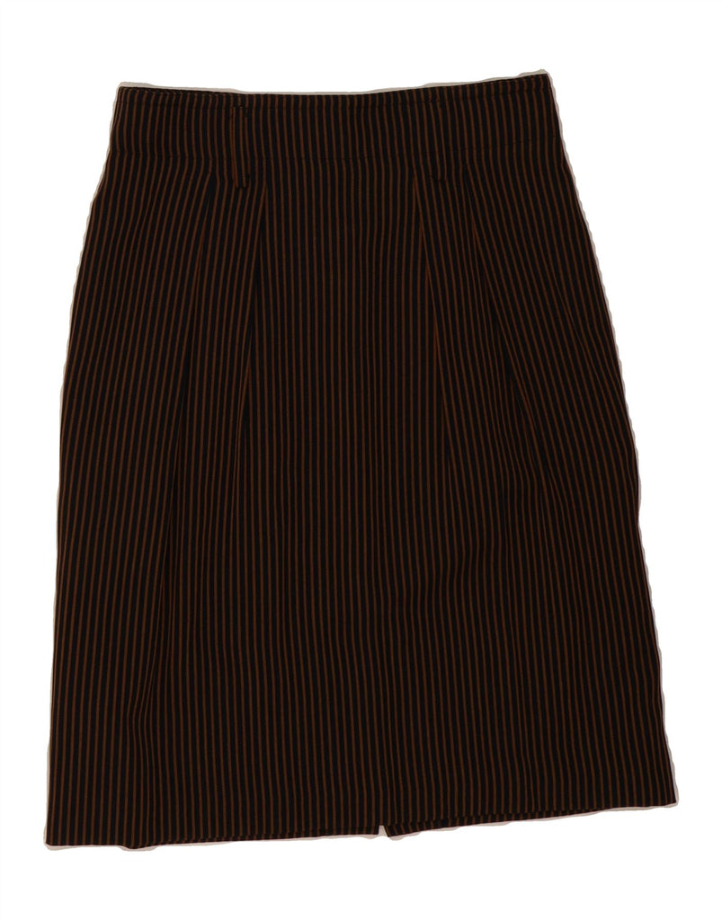 MONDI Womens A-Line Skirt EU 42 Large W30 L25 Brown Striped Polyester Vintage Mondi and Second-Hand Mondi from Messina Hembry 