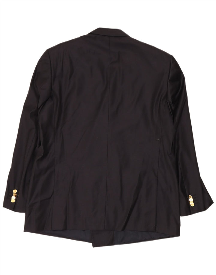 VINTAGE Mens Double Breasted Blazer Jacket UK 40 Large Navy Blue