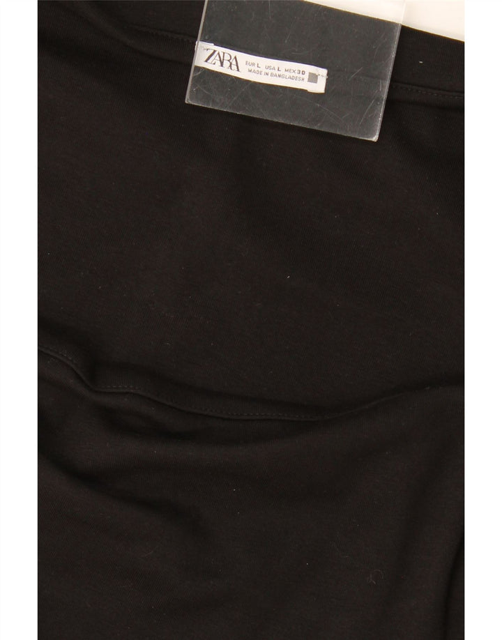 ZARA Womens Long Sleeve Maxi Dress UK 14 Large Black