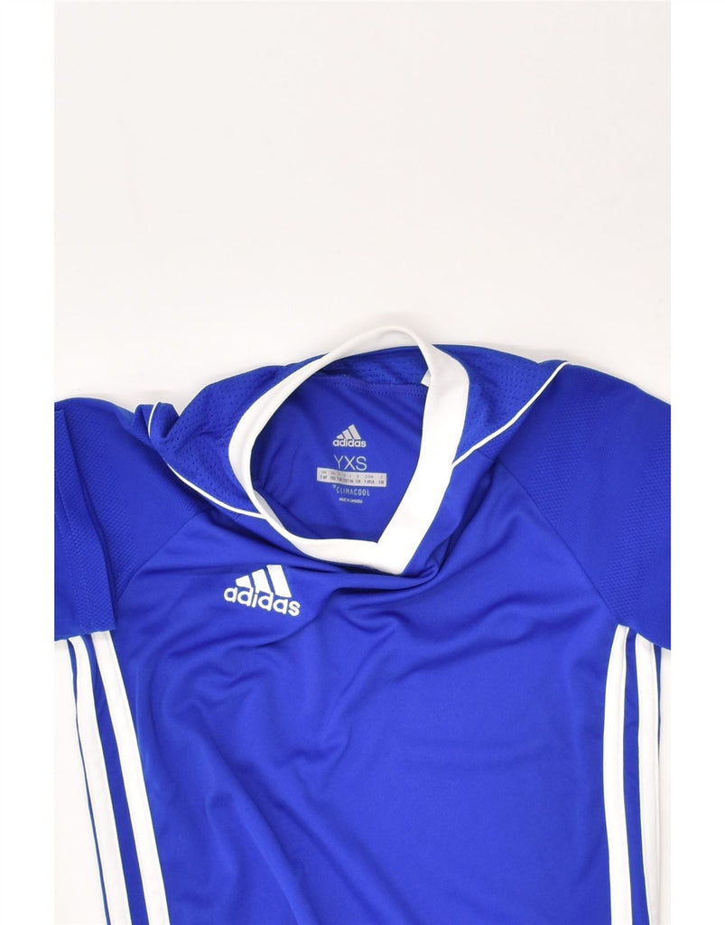 ADIDAS Boys Climacool T-Shirt Top 7-8 Years Blue | Vintage Adidas | Thrift | Second-Hand Adidas | Used Clothing | Messina Hembry 