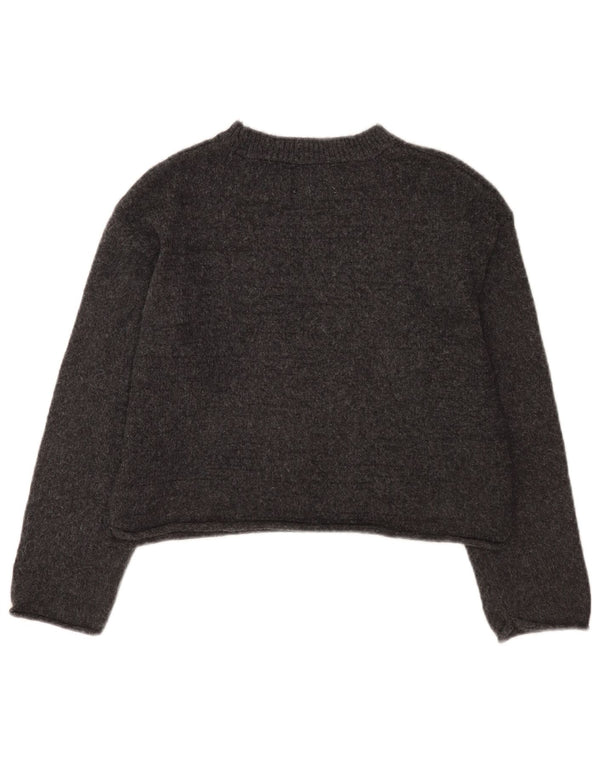 Zara Girls Crop Crew Neck Jumper Sweater 13-14 Years Grey