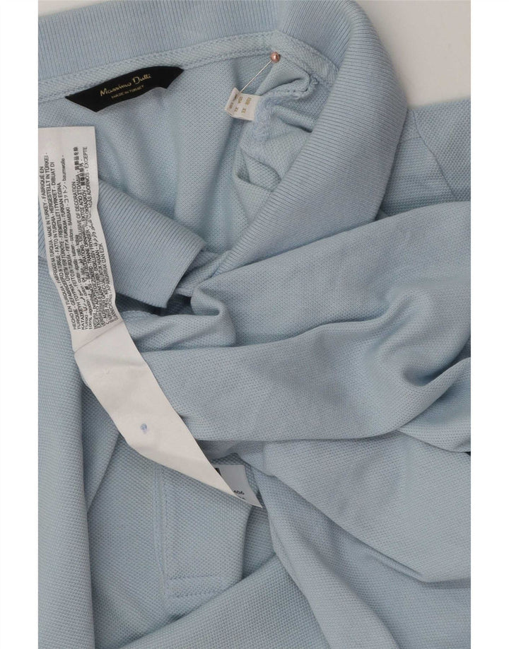 Massimo Dutti Mens Polo Shirt XL Blue Cotton