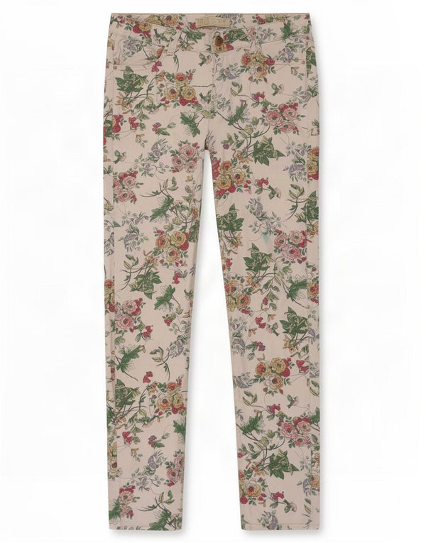 Zara Womens Skinny Jeans EU 36 XS W26 L28 White Floral Cotton
