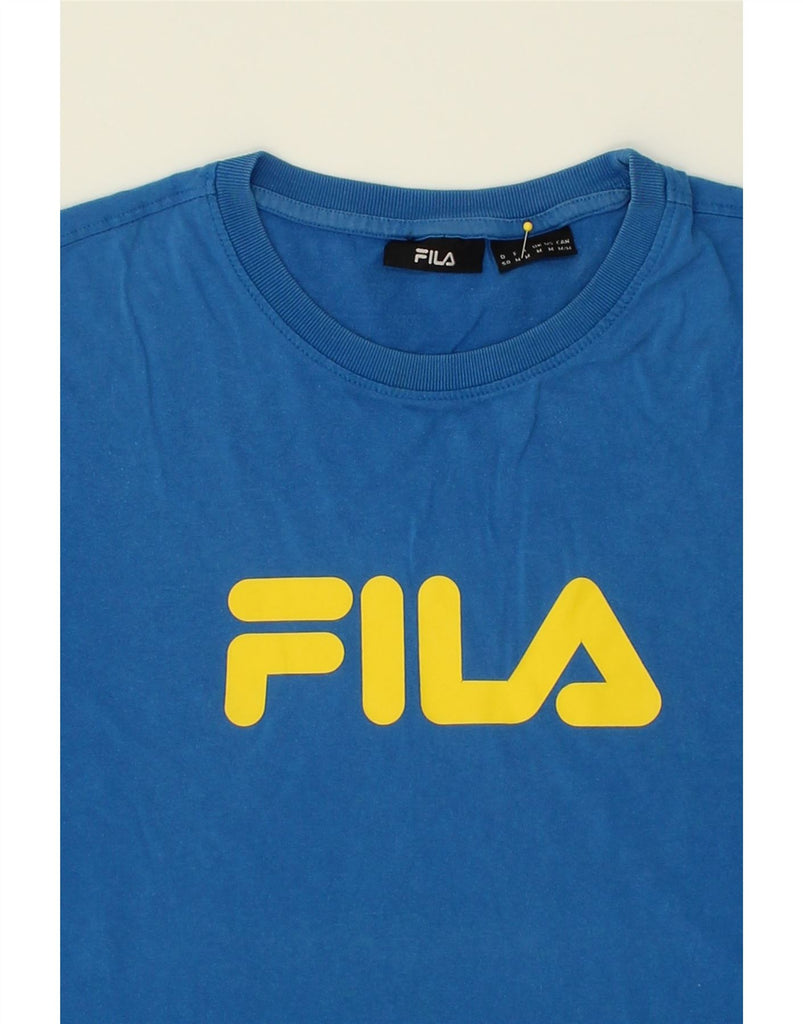 FILA Mens Graphic T-Shirt Top Medium Blue Cotton | Vintage Fila | Thrift | Second-Hand Fila | Used Clothing | Messina Hembry 