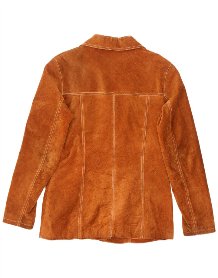 Gipsy Womens Suede Jacket UK 14 Medium Brown Leather