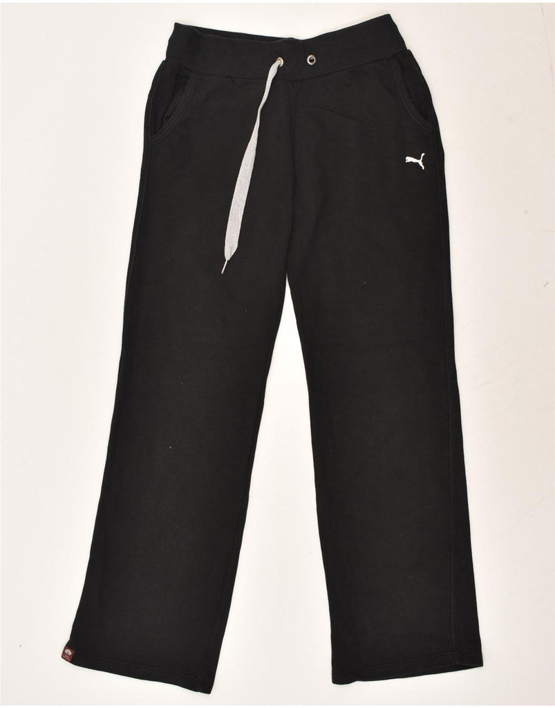 PUMA Womens Tracksuit Trousers UK 14 Medium Black Cotton | Vintage Puma | Thrift | Second-Hand Puma | Used Clothing | Messina Hembry 