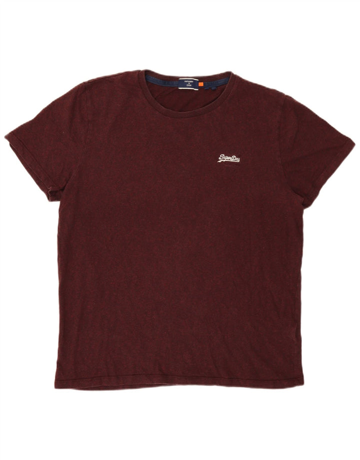 Superdry Mens Graphic T-Shirt Top 2XL Burgundy