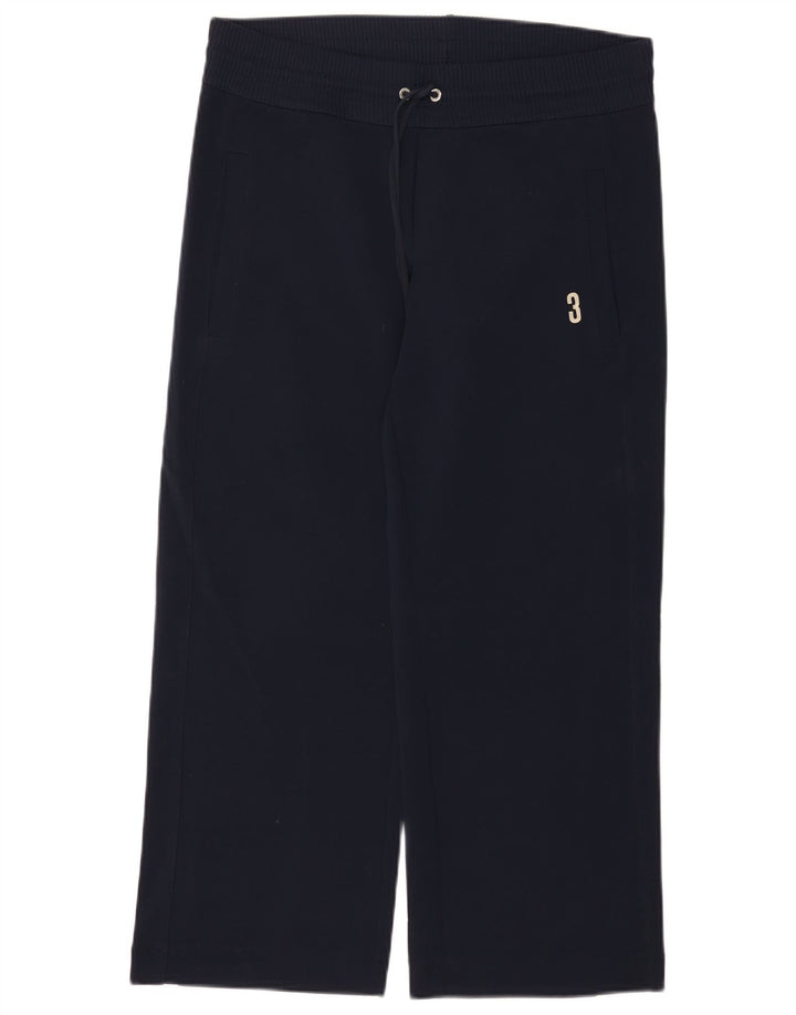 VINTAGE Womens Tracksuit Trousers UK 14 Medium  Navy Blue Polyamide