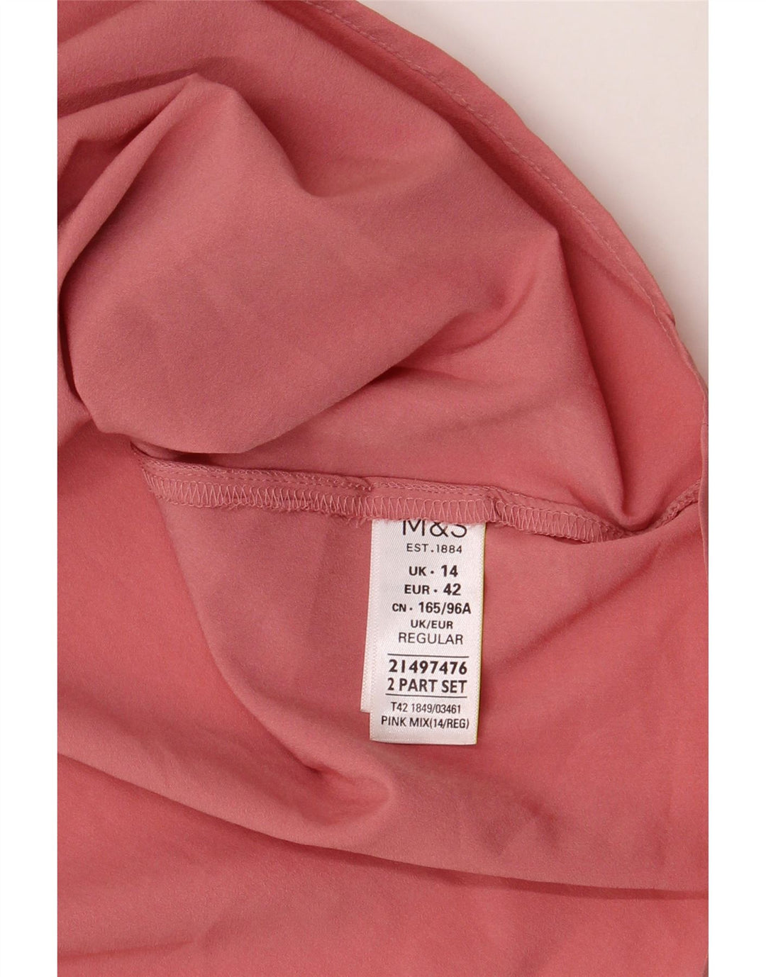 Marks & Spencer Womens Slip Dress UK 14 Medium Pink Polyester