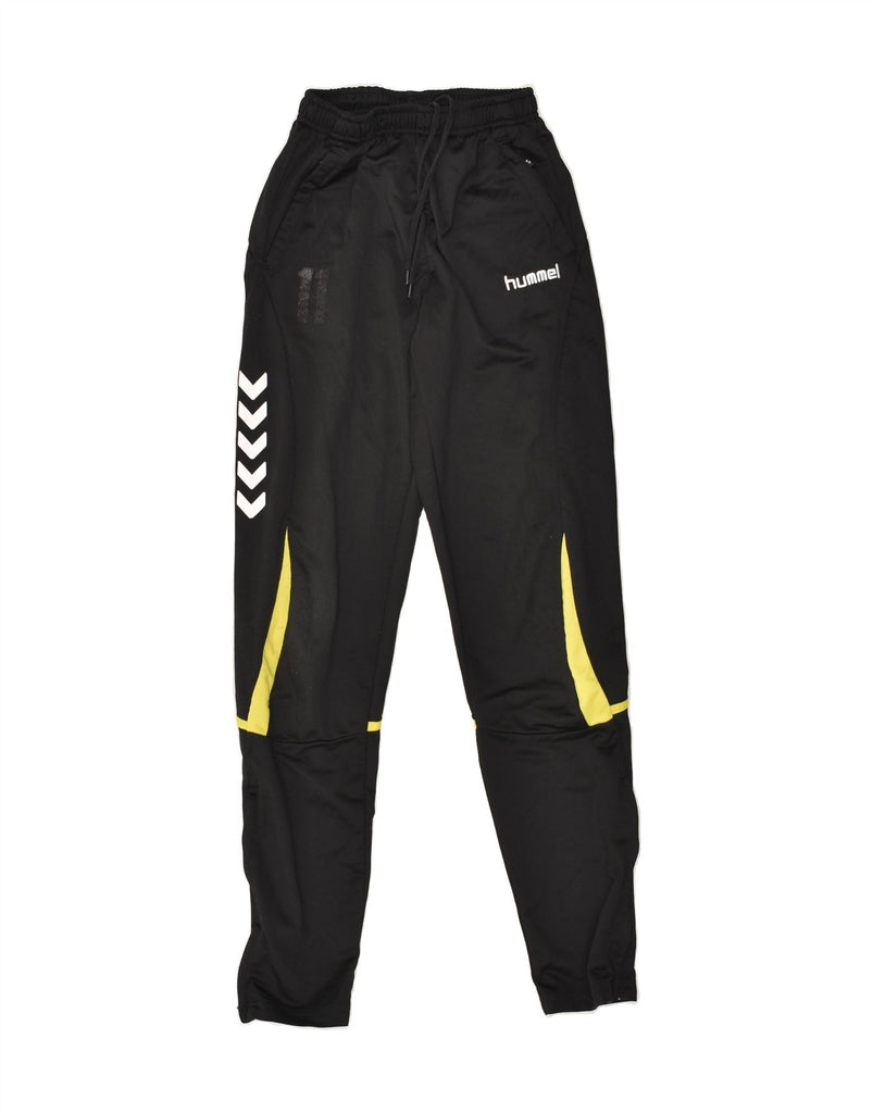HUMMEL Boys Graphic Tracksuit Trousers 13-14 Years Black Polyester | Vintage Hummel | Thrift | Second-Hand Hummel | Used Clothing | Messina Hembry 